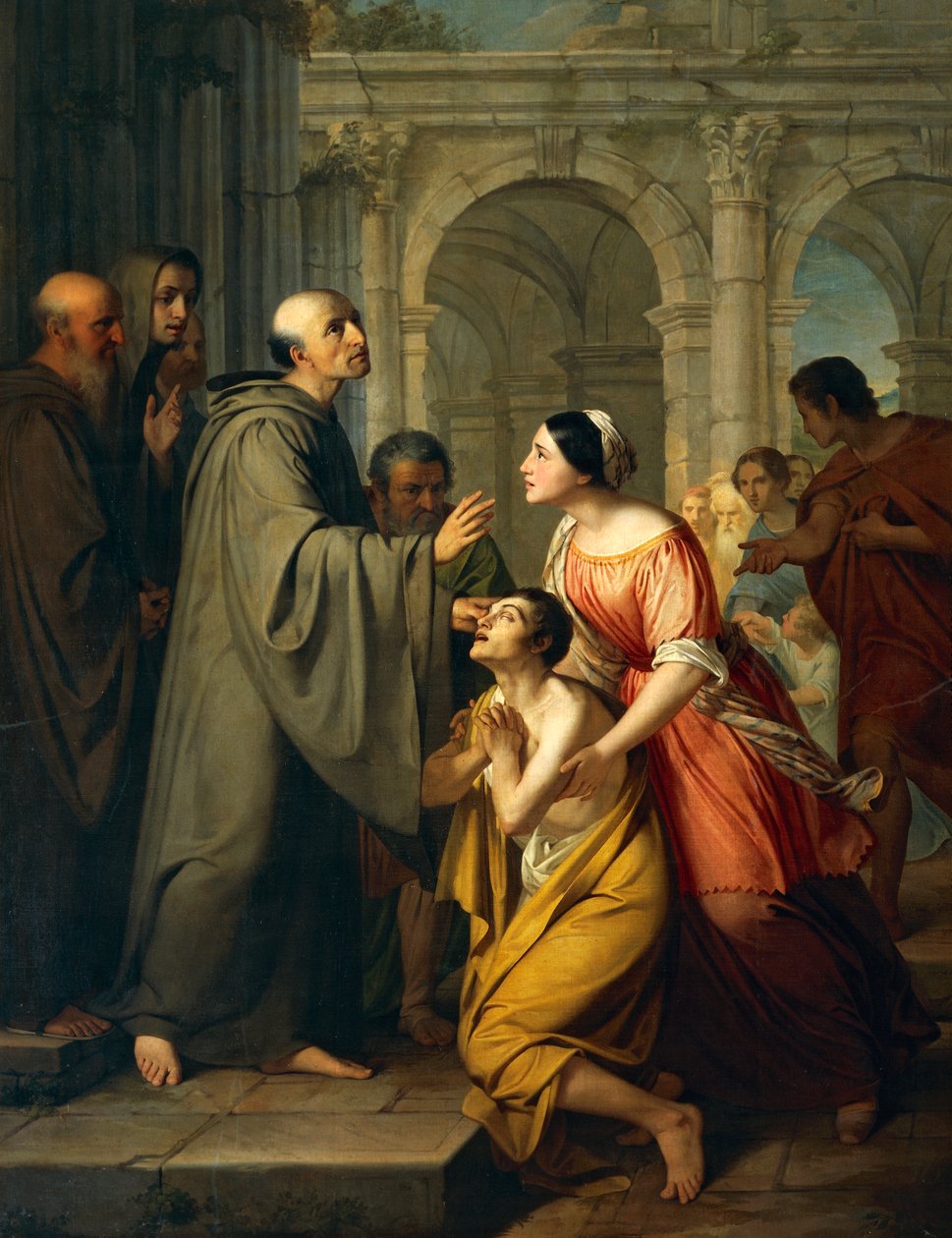 St Mauro Abbot genç kör adama görüş veriyor by Adeodato Malatesta or Malatesti