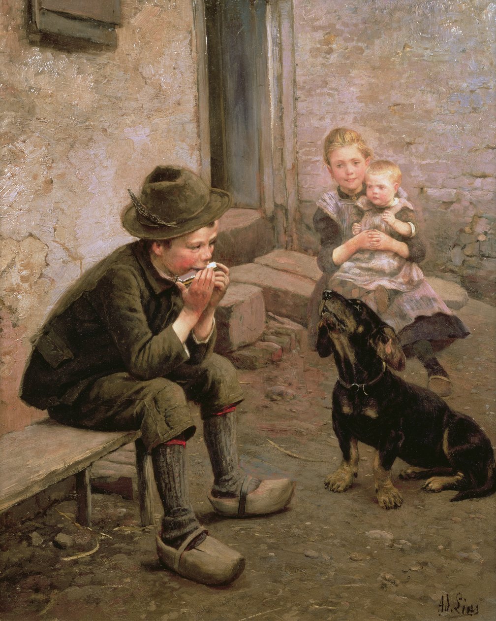 Ağız Orgu Oyuncusu by Adolf Lins