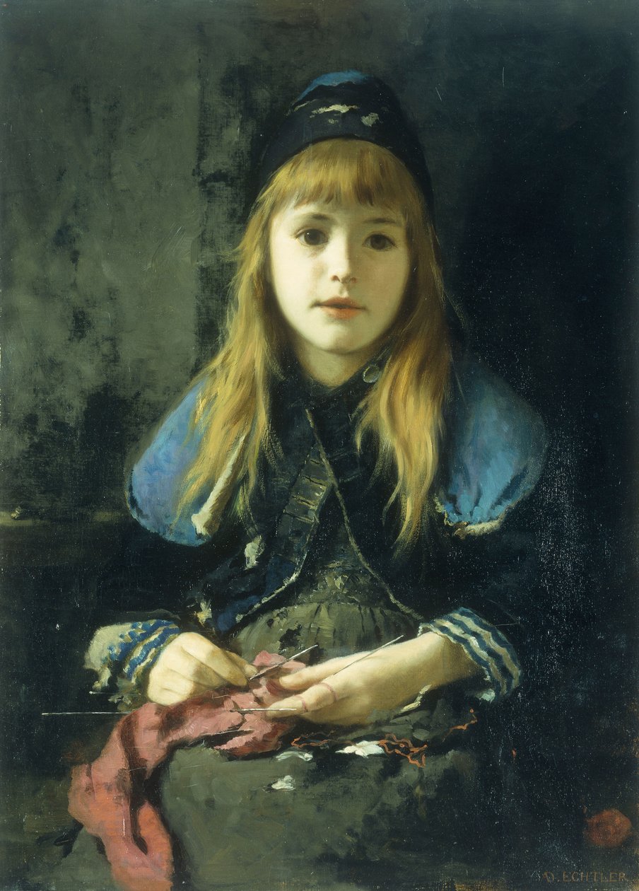 Genç Kız Örgü by Adolf Echtler
