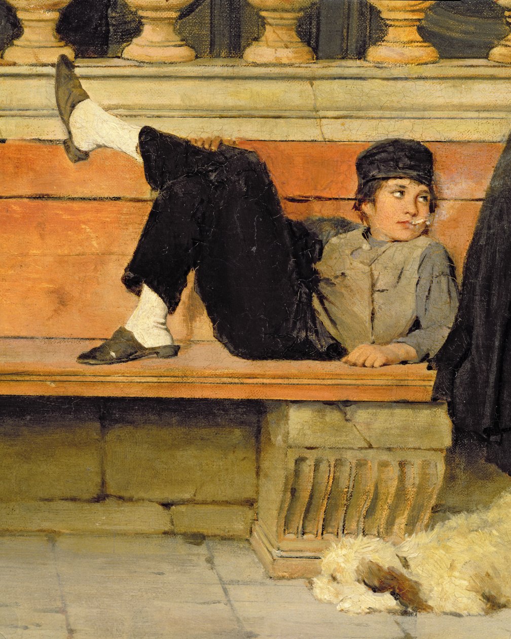 St. Marks, Venedik, tuval üzerine yağlı boya içen bir çocuğun detayı, 100405 detayı by Adolf Echtler