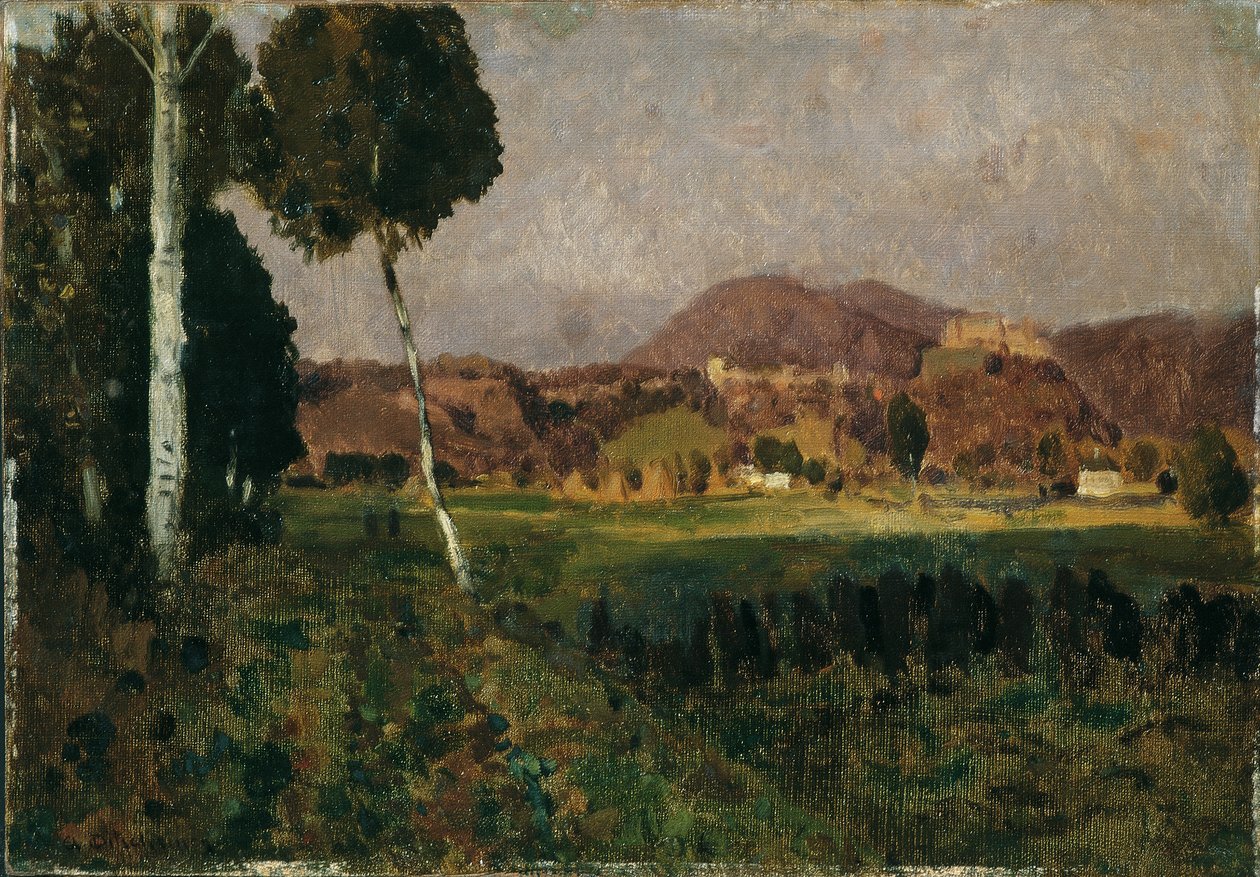 Gaisberg ile Hohensalzburg Kalesi by Adolf Gustav Ditscheiner