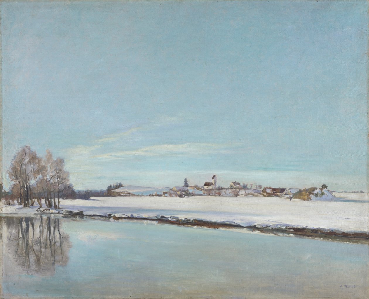 Kış Manzarası (Dachau'da Manzara) by Adolf Holzel