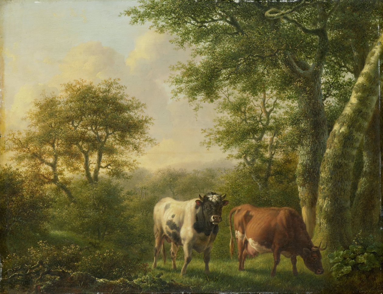 Sığır ile manzara by Adolf Karel Maximiliaan Engel
