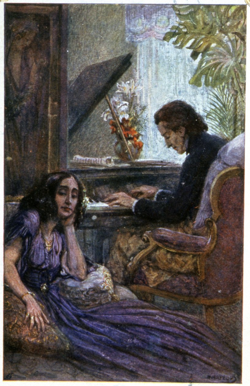 Besteci Chopin ve romancı George Sand by Adolf Karpellus