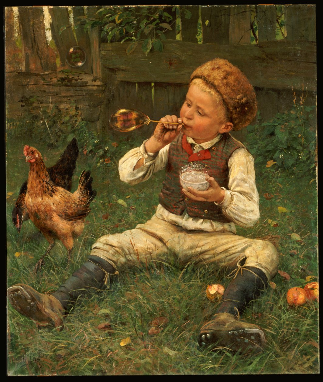 Baloncukları Üfleme, 1885 by Adolf Lins