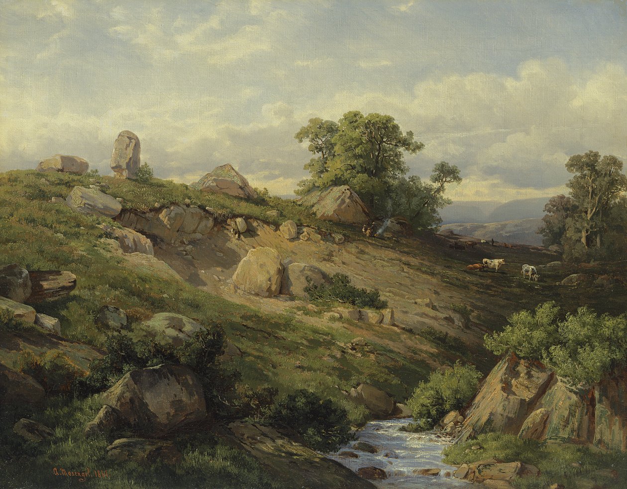 Kaya Düşen Vadi Yamacı, 1861 by Adolf Mosengel