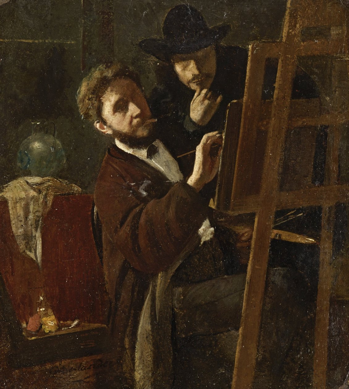 Oberländer ve Karl Haider şövalede by Adolf Oberländer