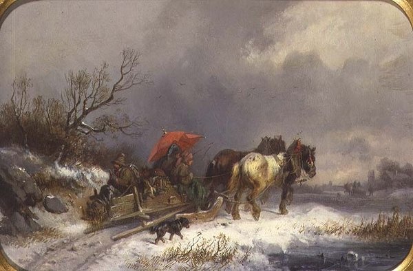 Kışın Bir Kızak by Adolf Schmidt