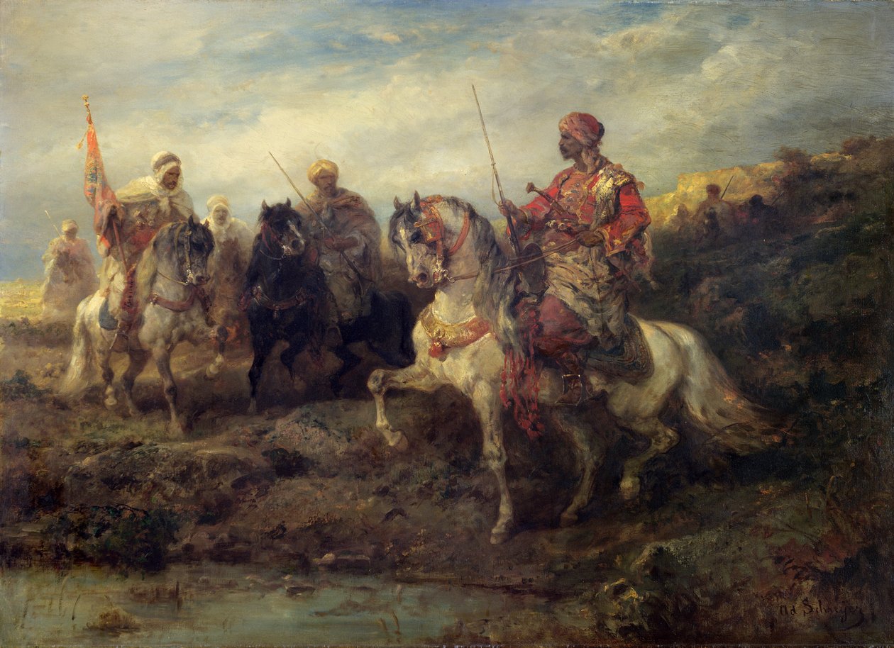 Atlı Arap Savaşçılar by Adolf Schreyer