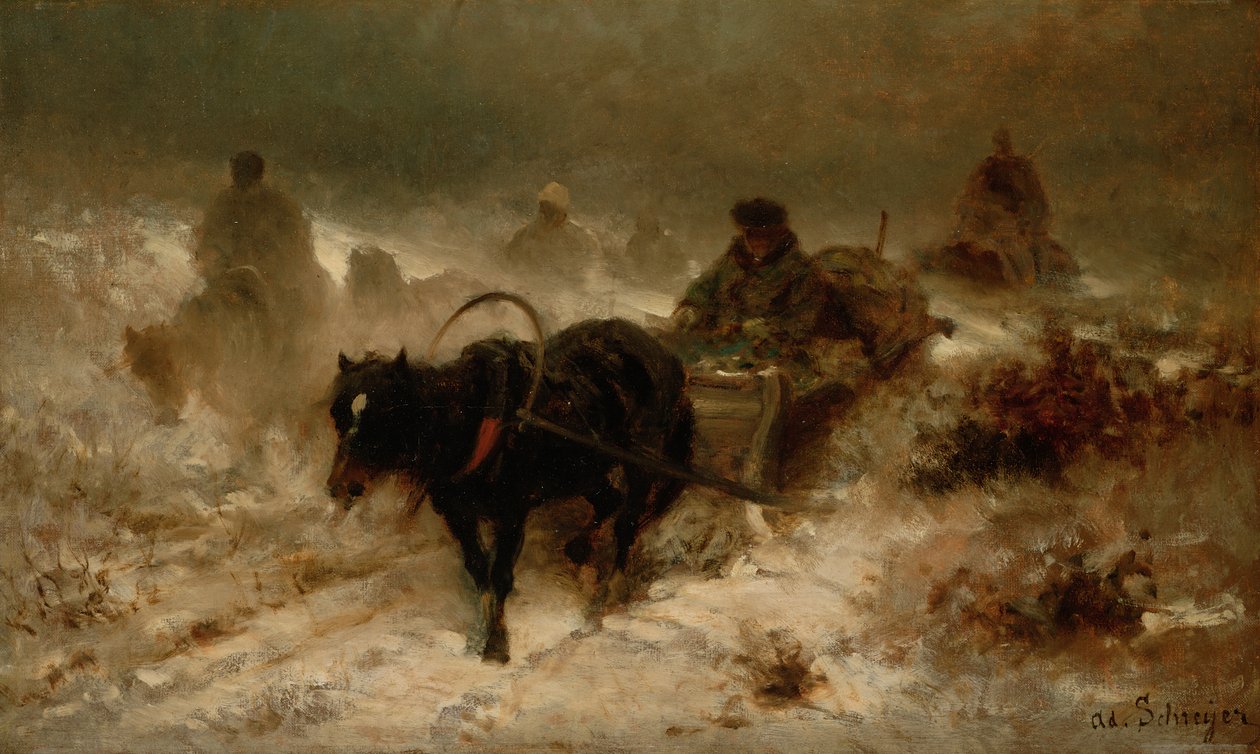 Eve Dönüş, 19. yüzyıl by Adolf Schreyer