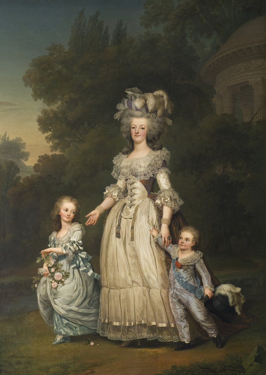 Kraliçe Marie Antoinette Çocuklarıyla Trianon Parkı