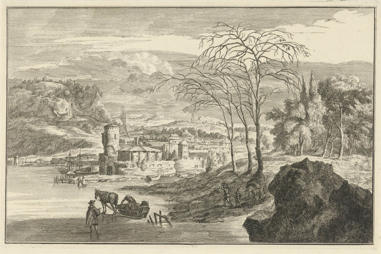Şehir manzaralı kış manzarası İtalyan ve Alman manzaraları (dizi başlığı) by Adolf van der Laan