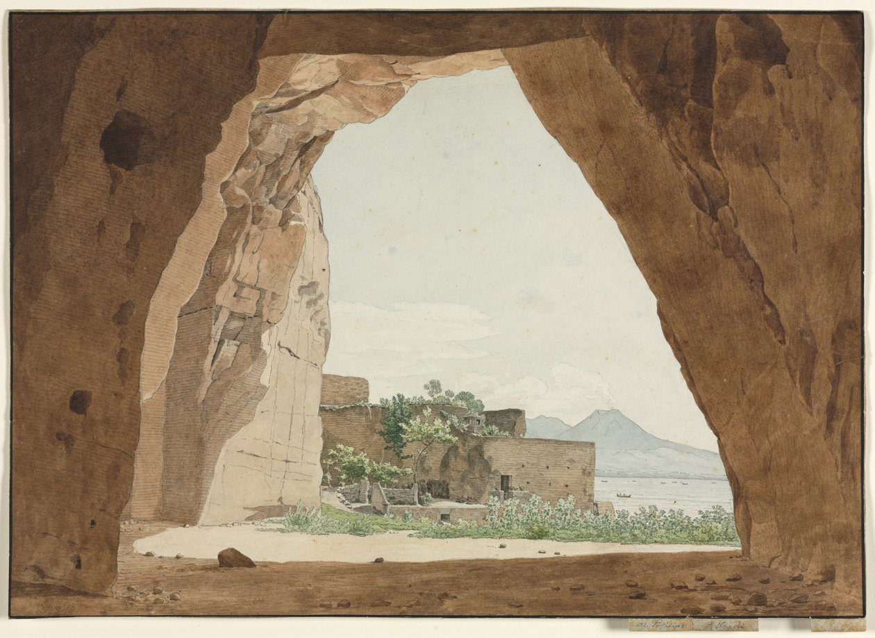 Bir Mağaradan Vezüv ve Napoli Körfezi by Adolf von Heydeck