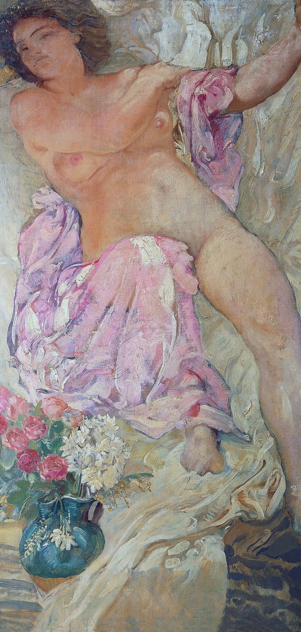 çiçekli kadın by Adolfo de Carolis