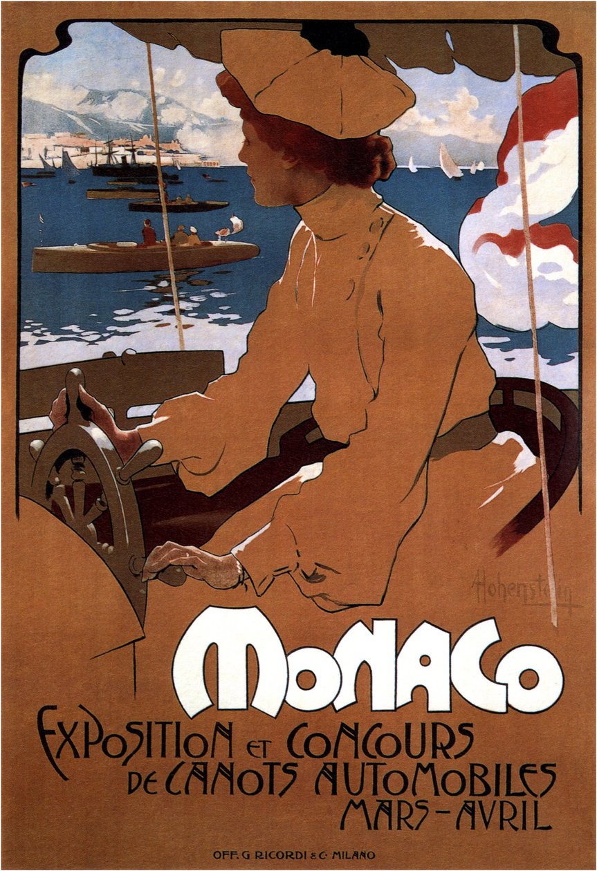 Monako: Motorlu Tekne Sergisi, 1900 by Adolfo Hohenstein