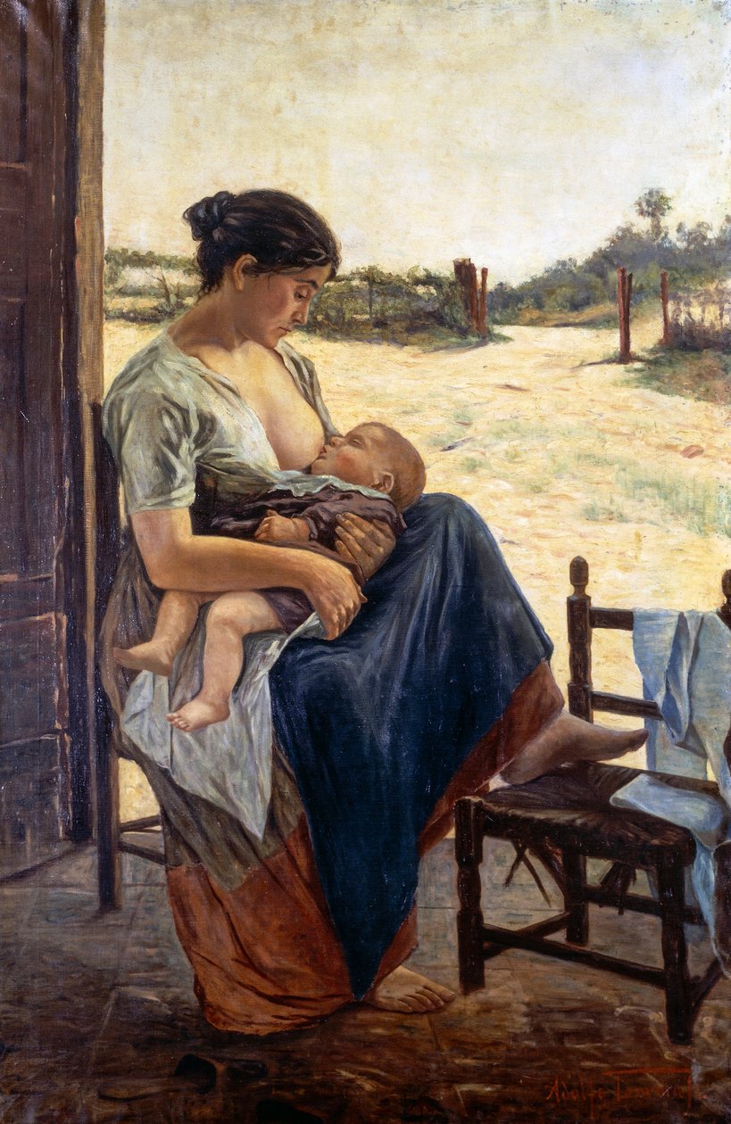 Annelik, Adolfo Tommasi (1851-1933), tuval üzerine yağlı boya by Adolfo Tommasi