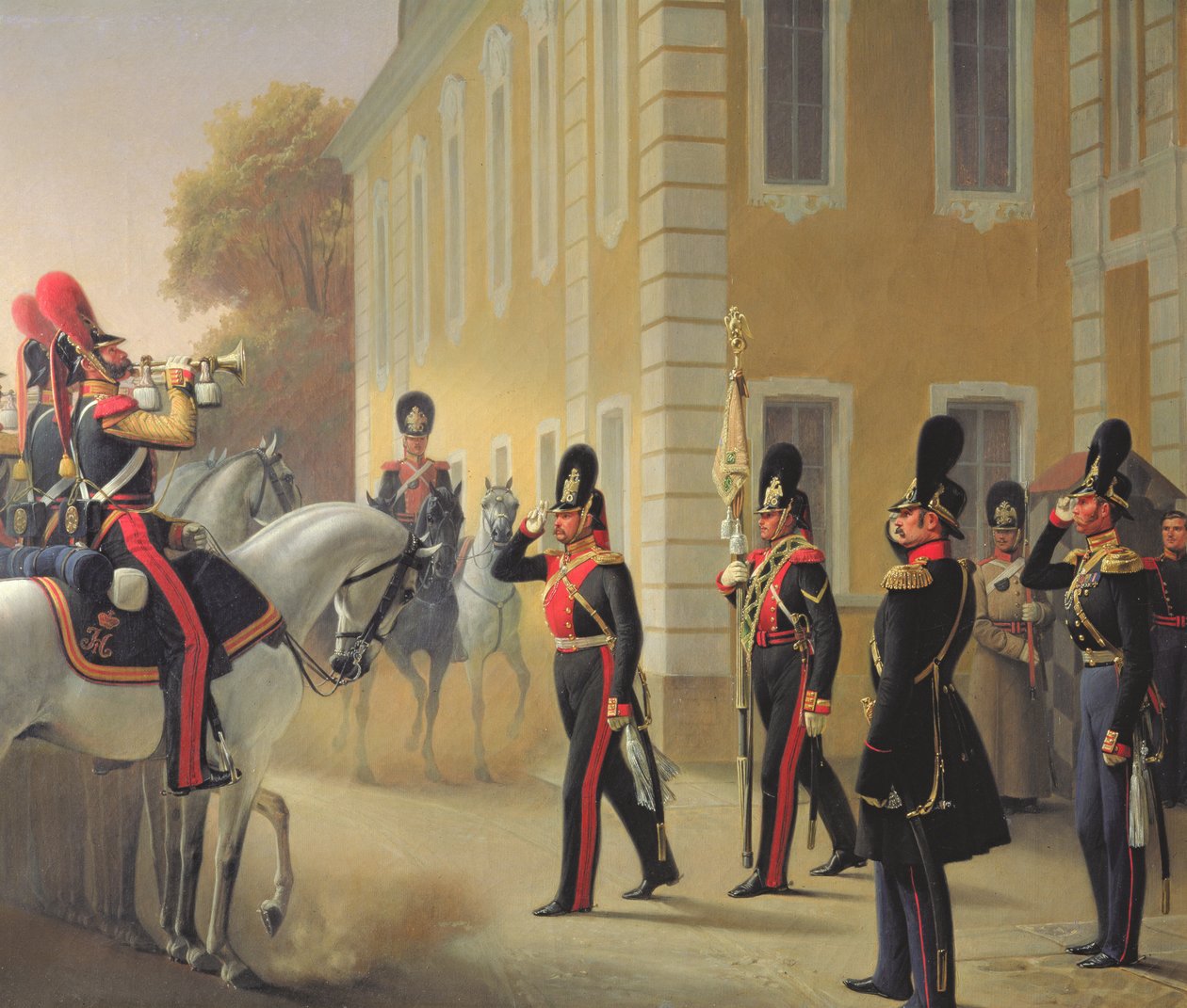 Büyük Saray Muhafızları Standardının Geçit Töreni, 1853 by Adolph Gebens