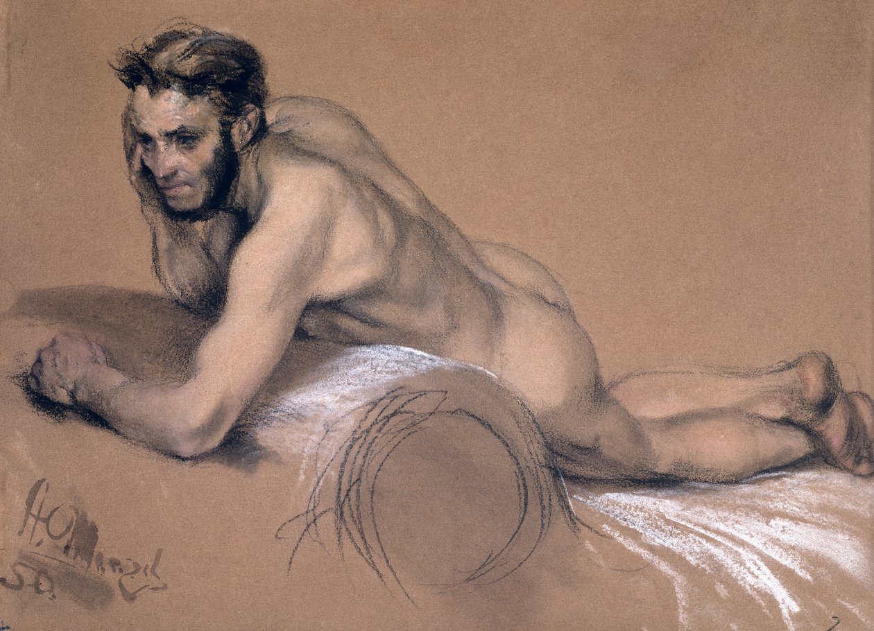 Oder Nehri Alegorisi (kağıt üzerinde pastel) by Adolph Menzel