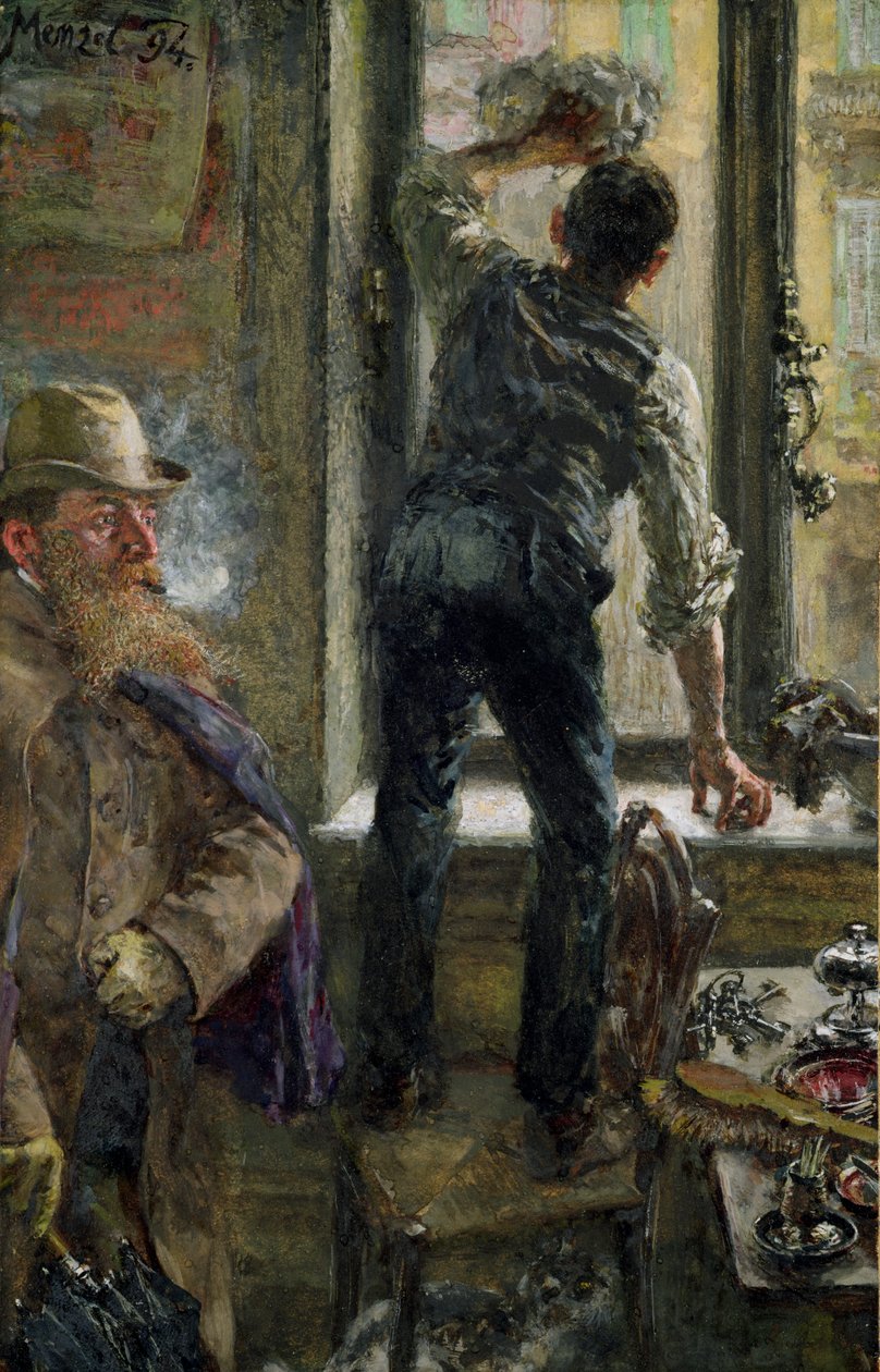 Breakfast at the Cafe, 1894  by Adolph Menzel