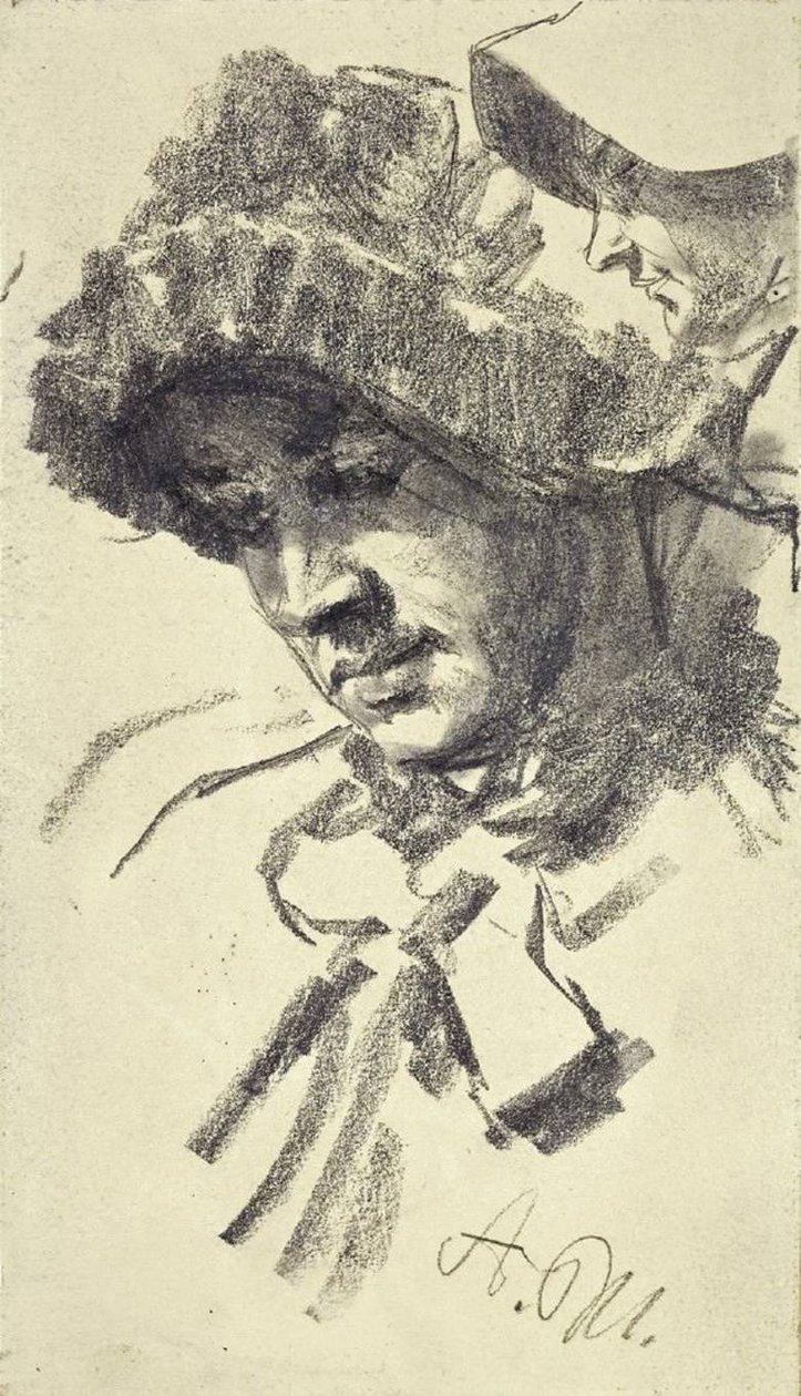 şapkalı kadın by Adolph Menzel