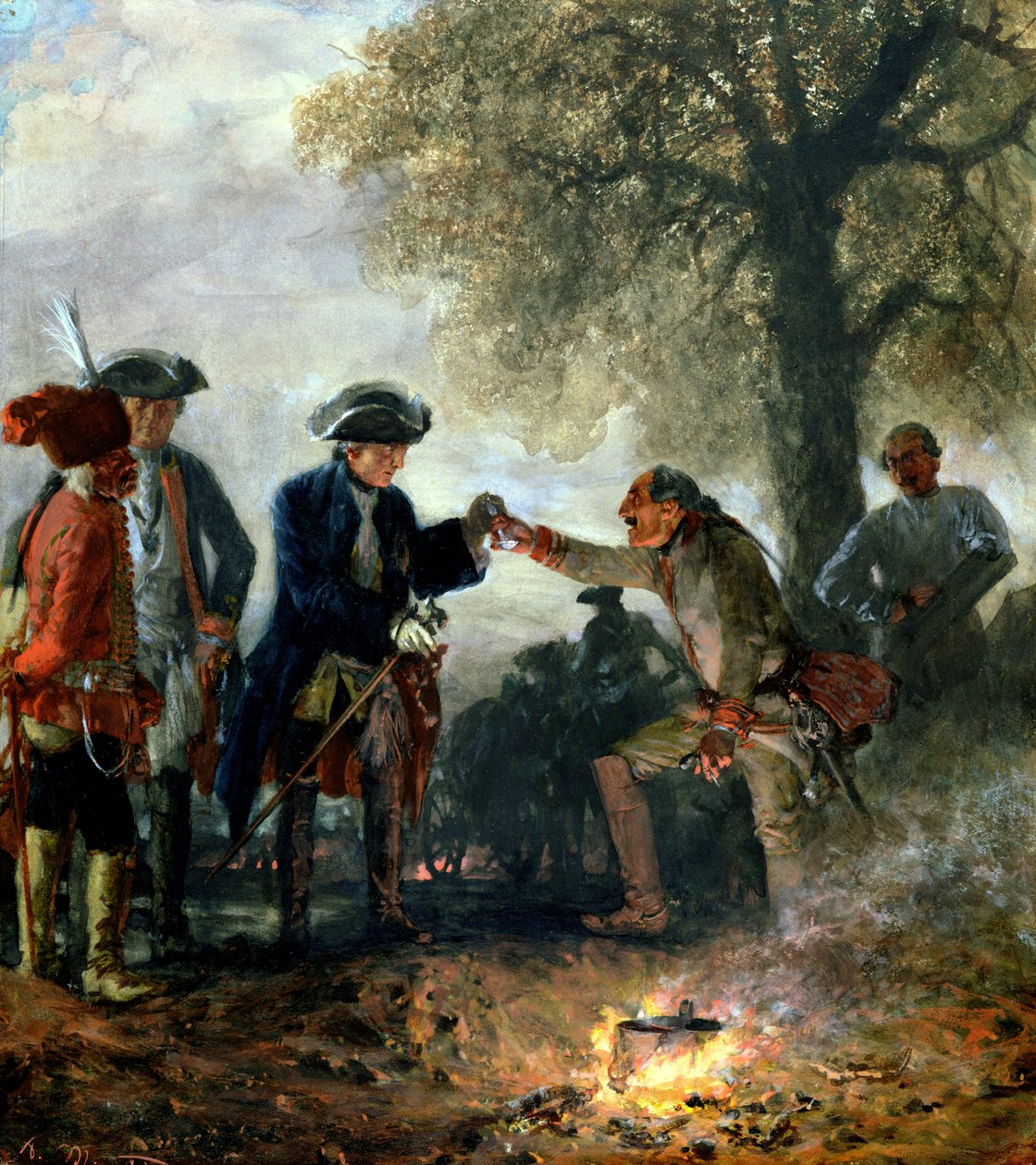 Büyük Frederick (1744-97), Zieten ile Kampta, 1852 by Adolph Menzel