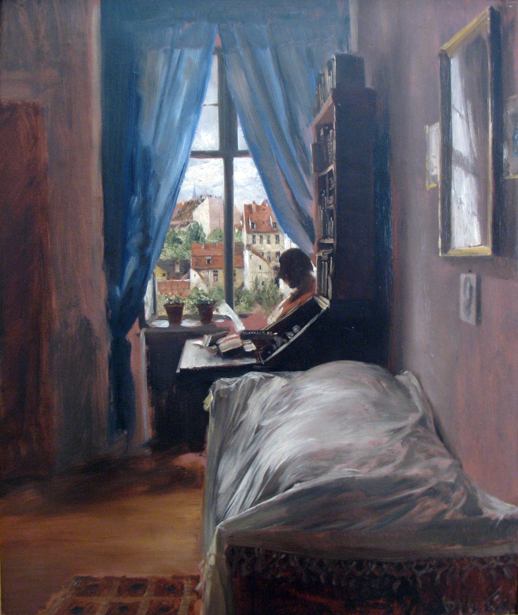 Yatak odası sanatçısı Ritterstrasse by Adolph Menzel