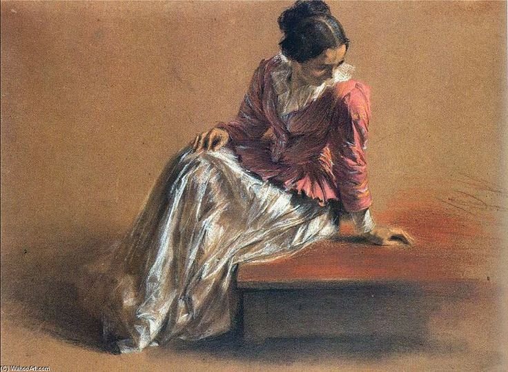 Oturan Kadın by Adolph Menzel