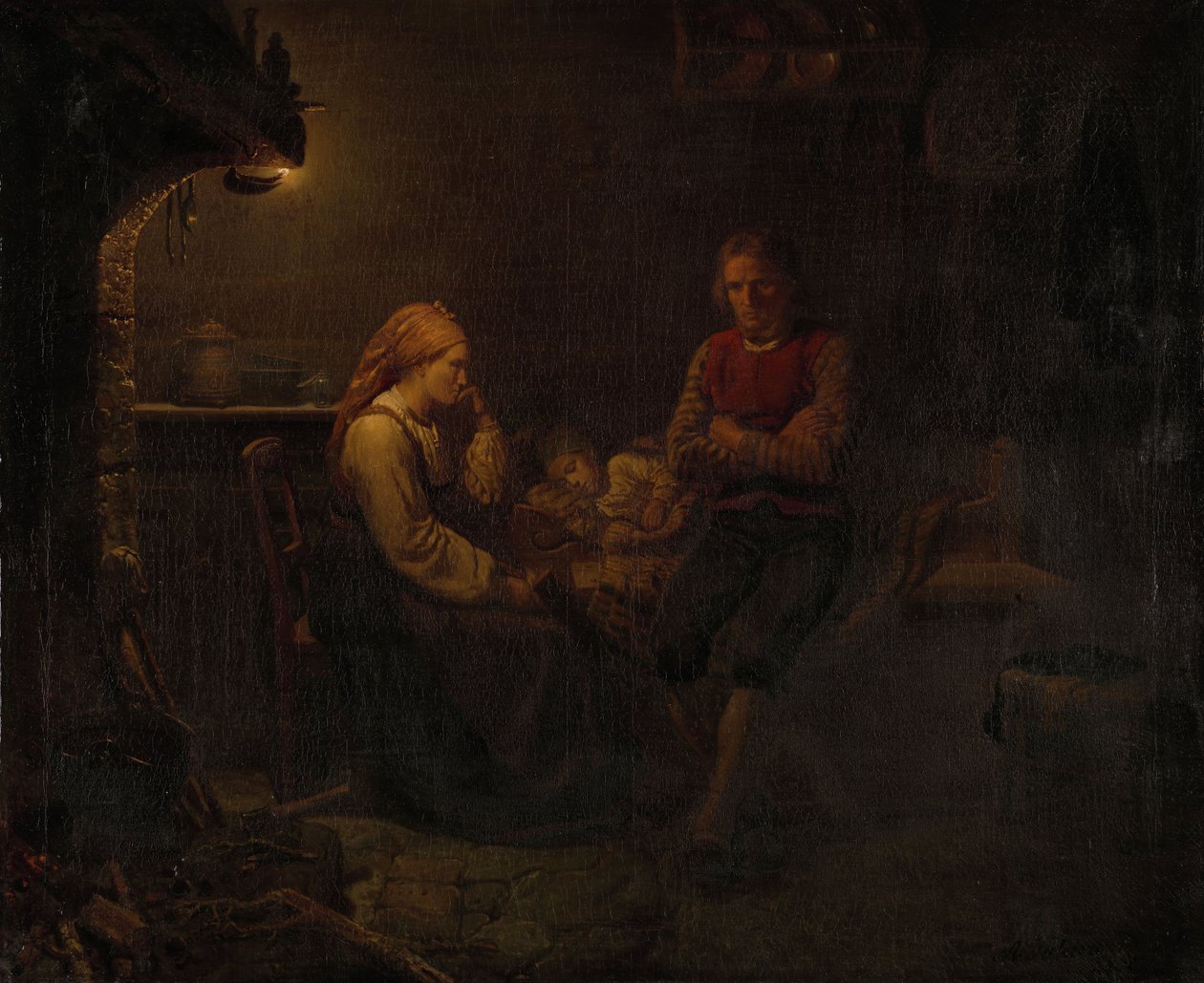 hasta çocuk by Adolph Tidemand