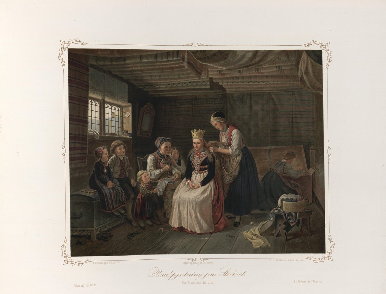 Tidemand, Adolph tarafından Norske Folkelivsbilleder kitabından alınan ve Chr. Tønsberg tarafından yayınlanan illüstrasyon (Christiania, 1858) by Adolph Tidemand