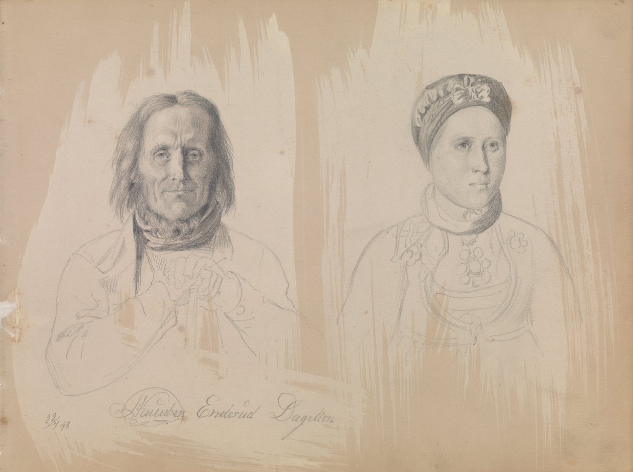 Pål Knutsen Enderud, Uvdal ve Kadın by Adolph Tidemand