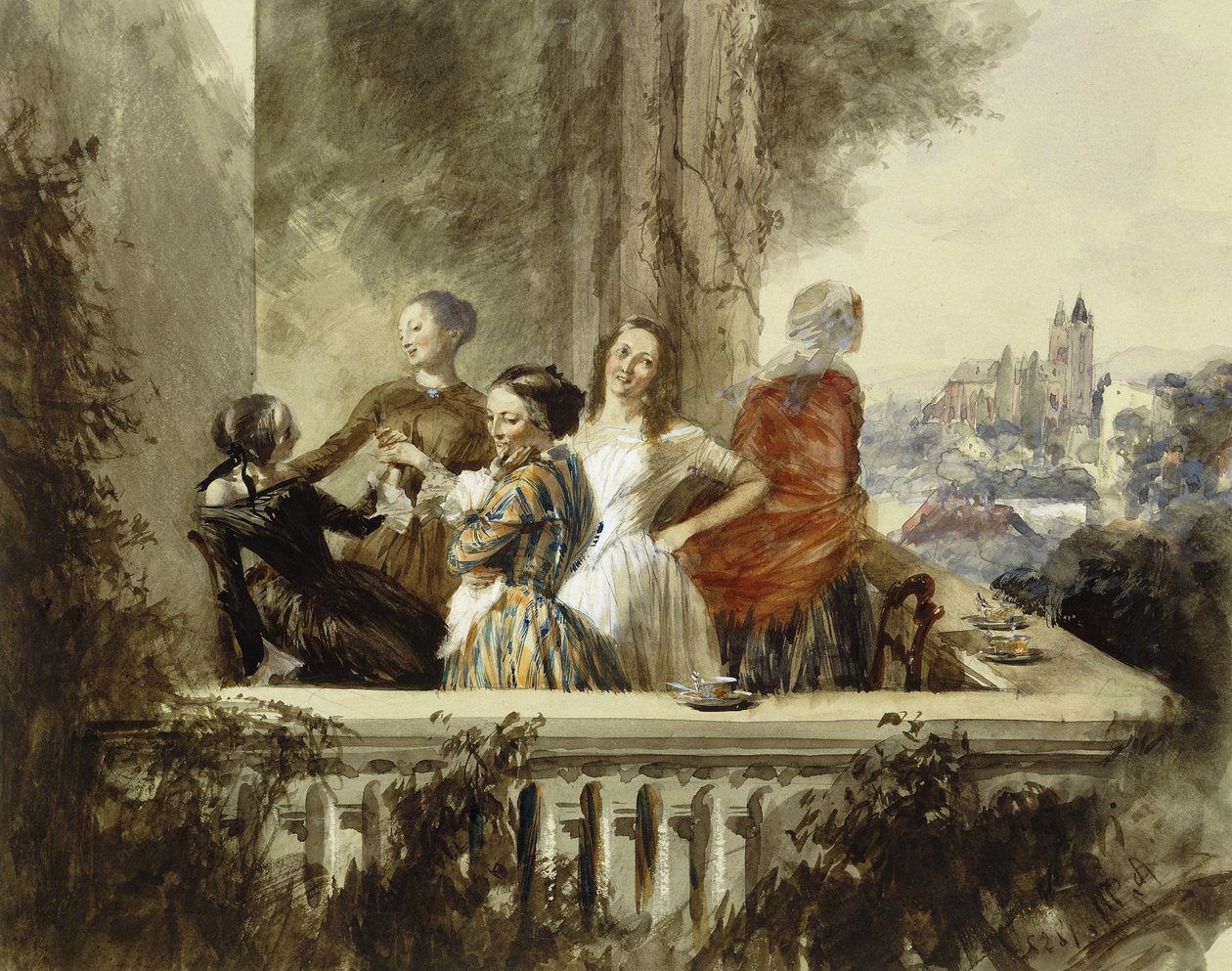 Açık havada, 1852 by Adolph Menzel