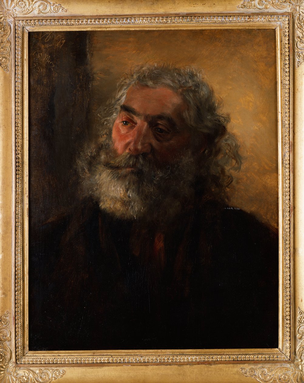 Sakallı Bir Adamın Portresi, 1855 by Adolph Menzel