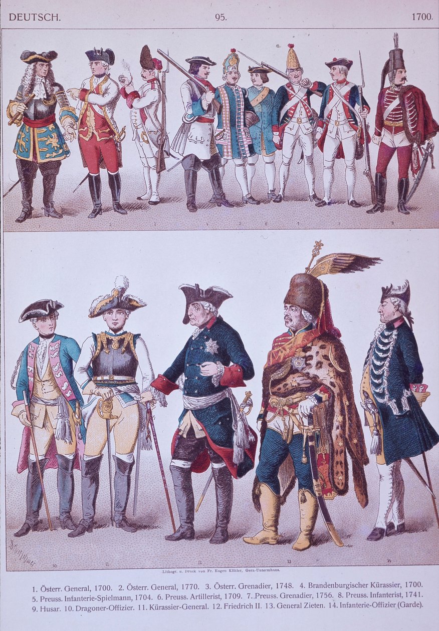Büyük Frederick zamanının Prusya Grenadiers (renkli taş) by Adolph Menzel