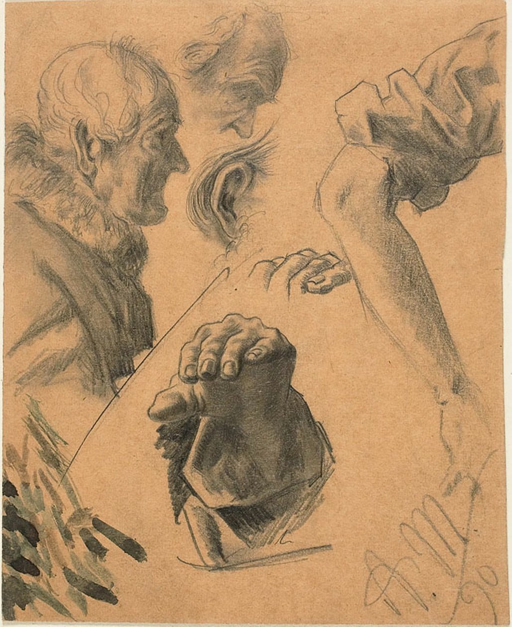 El, Kol ve Kafa Çizimleri by Adolph Menzel