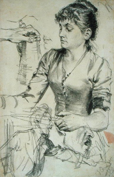 Katkı için Çalışma (kağıt üzerinde güdük olan kalem) by Adolph Menzel