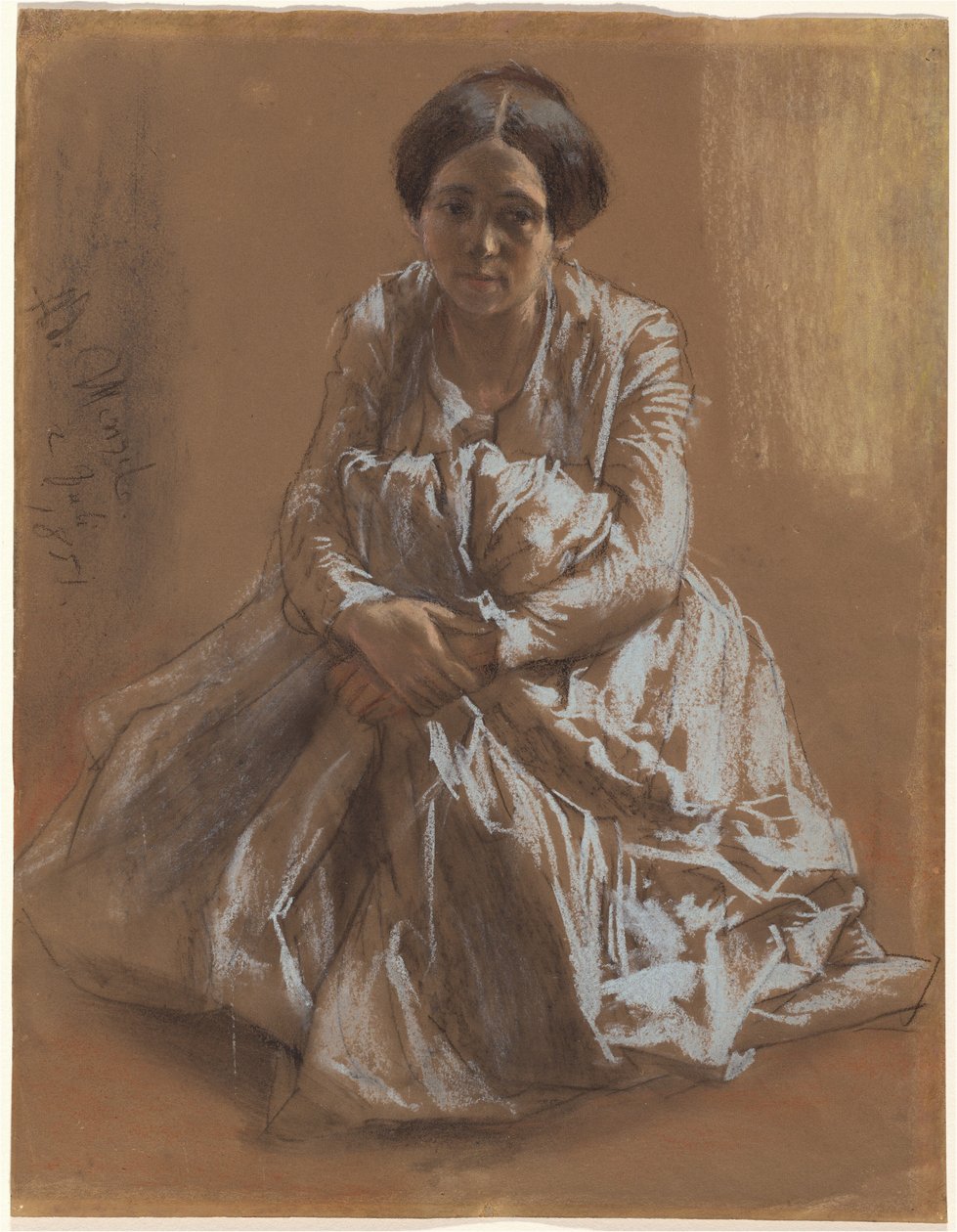 Sanatçının Kız Kardeşi Emilie by Adolph Friedrich Erdmann von Menzel