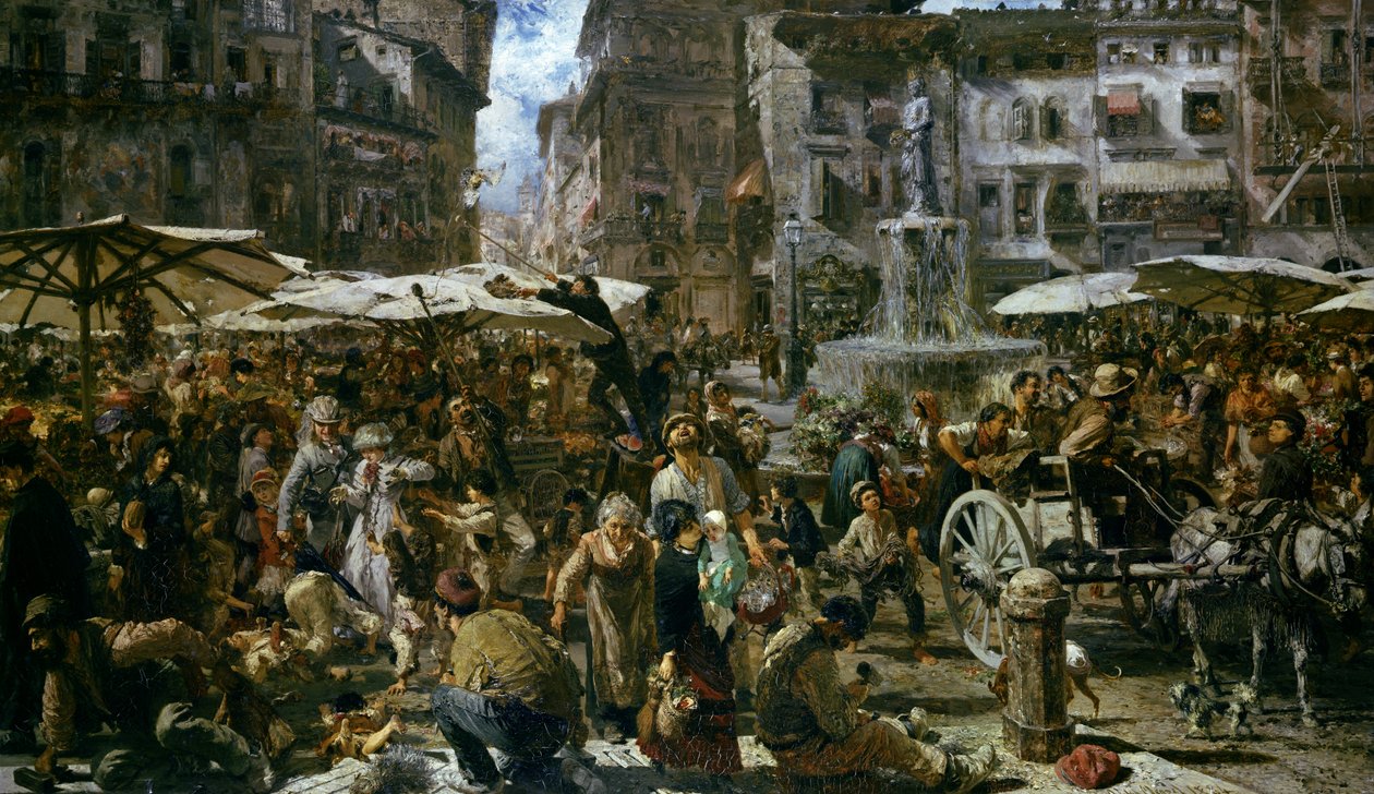 Verona Pazarı by Adolph Menzel