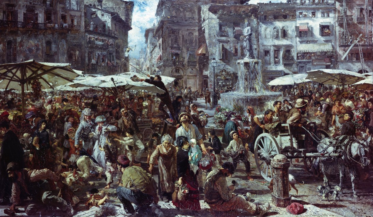 Verona Pazarı by Adolph Menzel