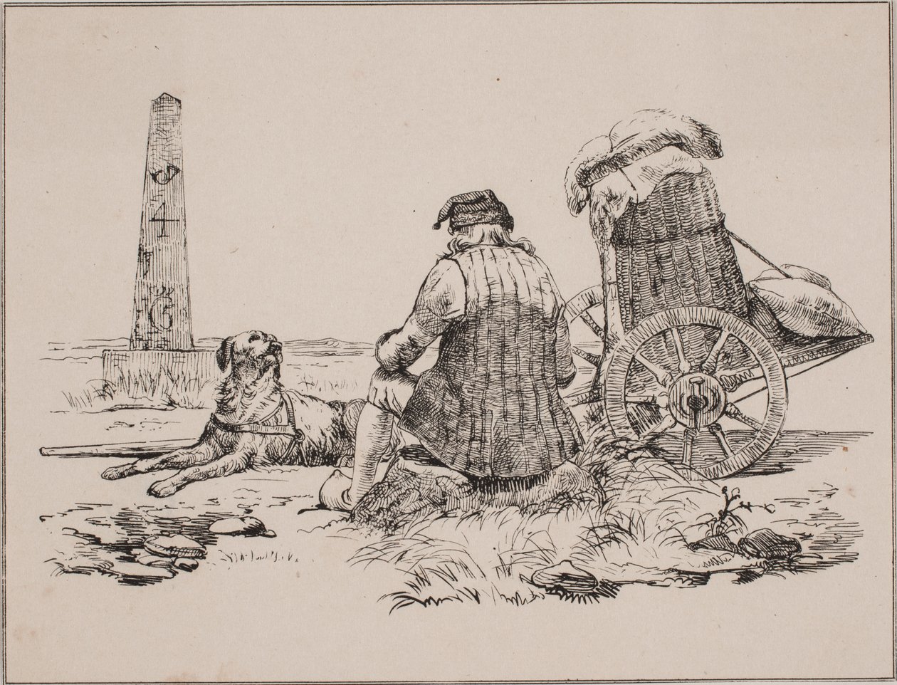 Bissekrämmeren ve köpeği by Johan Adolph Kittendorff