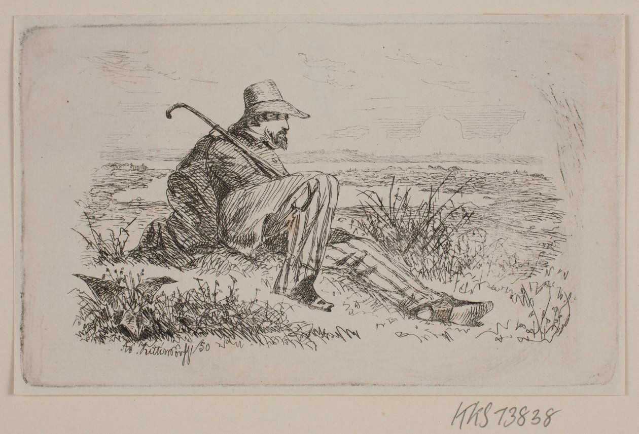 Oturmuş bir yürüyüşçü by Johan Adolph Kittendorff