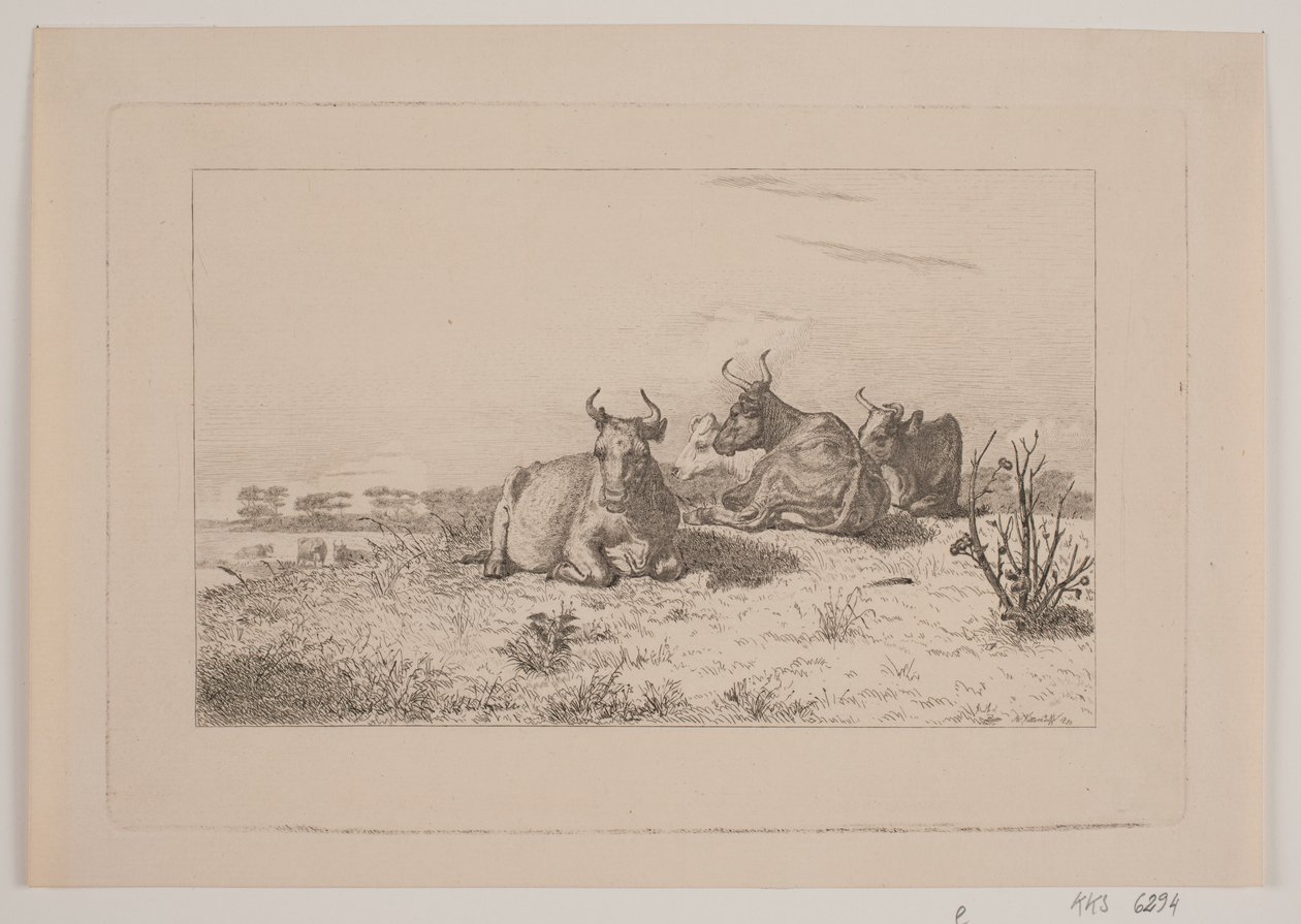 Dinlenme inekleri by Johan Adolph Kittendorff
