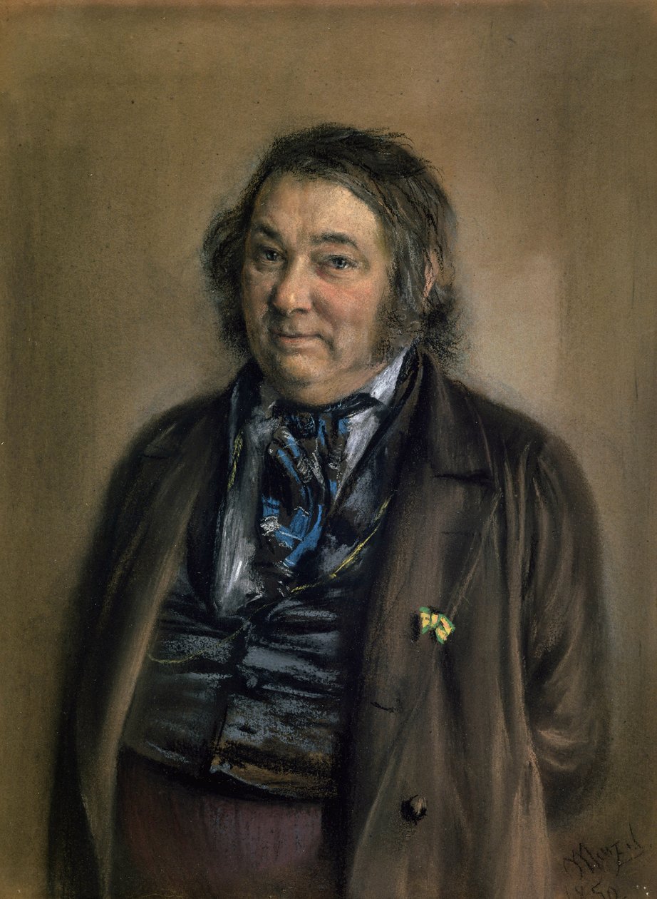 Heinrich Smidt (1798-1867) 1850 (kağıt üzerinde tebeşir) by Adolph Menzel