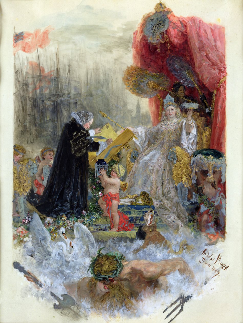 Hamburg Şehri Fahri Vatandaşlık Belgesi, 1887 by Adolph Menzel