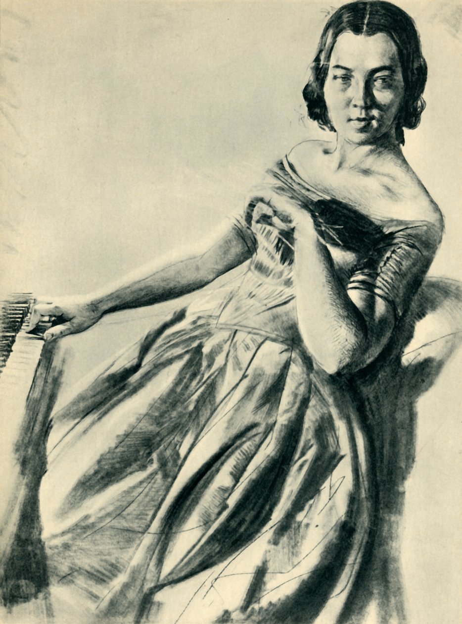Piyanodaki kadın, 1846, 1943. by Adolph Menzel