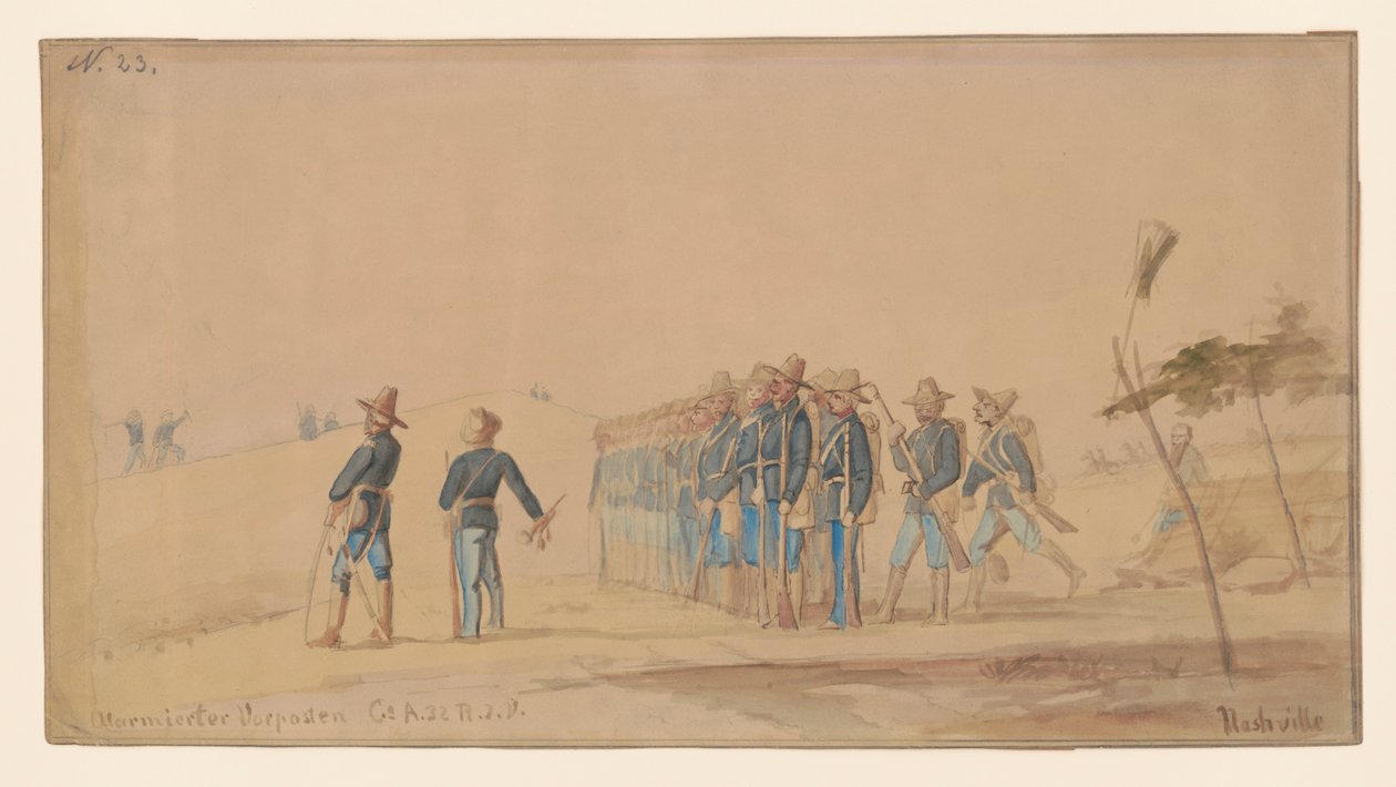Alerted Outpost, Company A, Nashville, Tennessee Özet/orta by Adolph Metzner