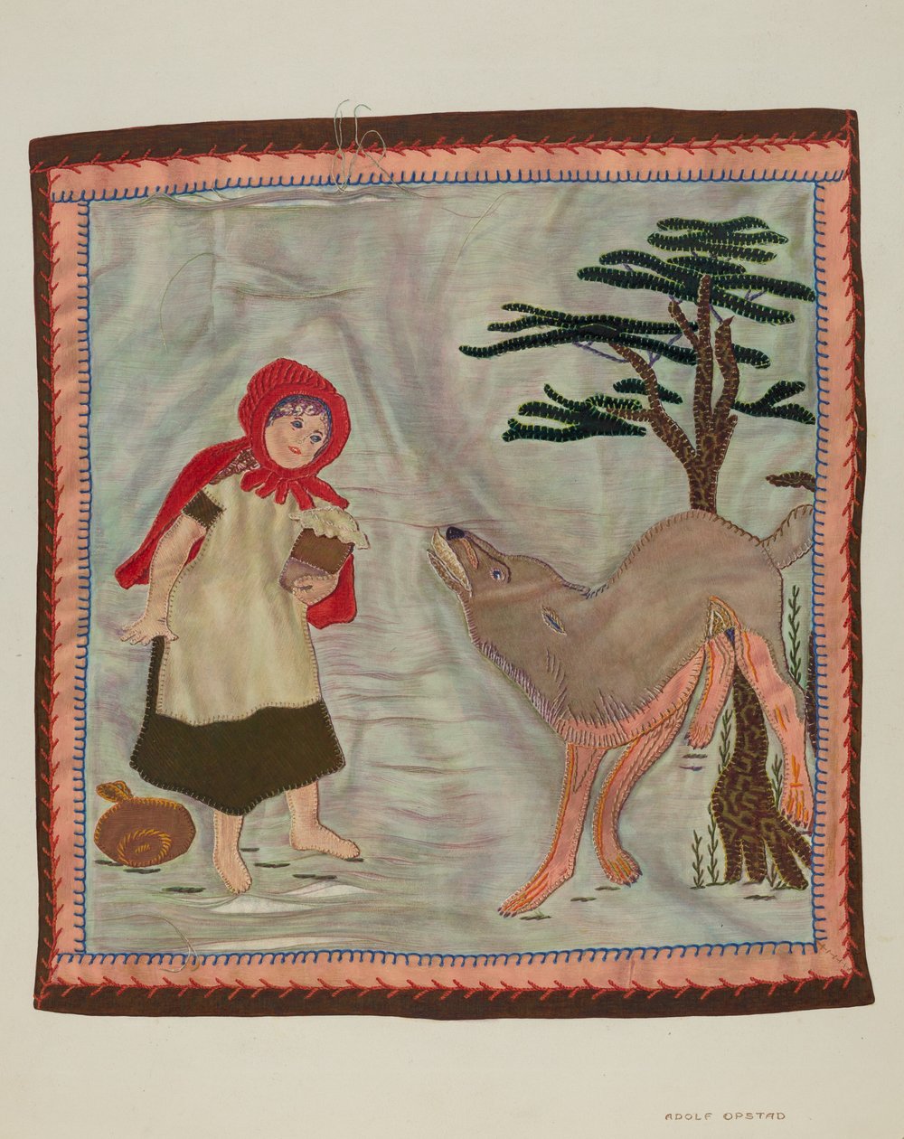 Örtü Detay Kırmızı Başlıklı Kız, c. 1941. by Adolph Opstad