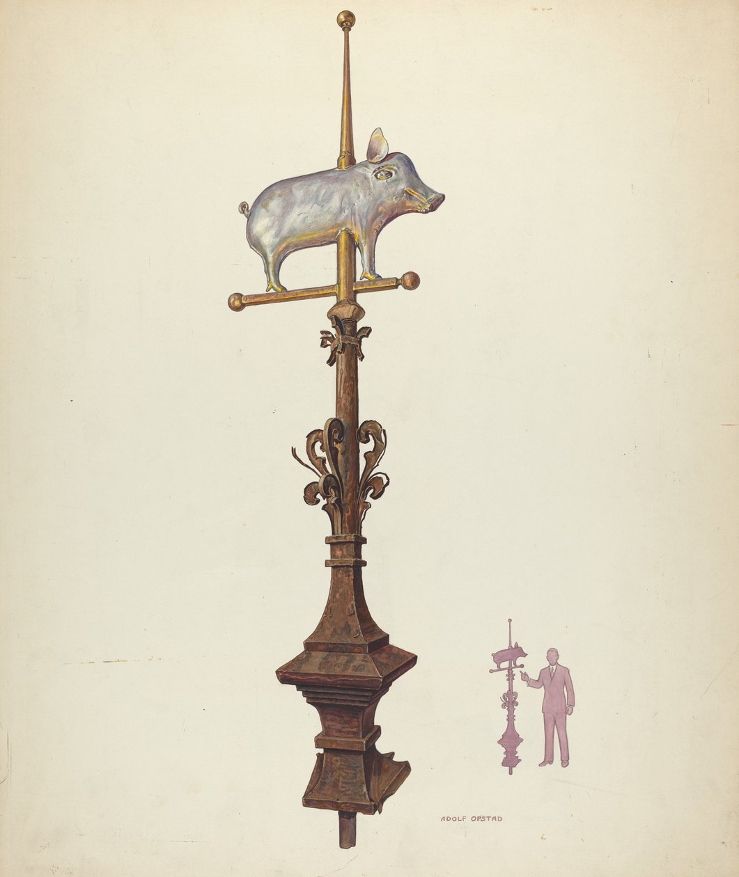 Rüzgar Gülü Finial, c. 1941. by Adolph Opstad