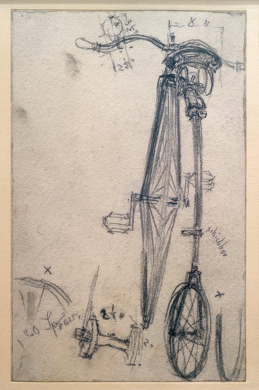 Yüksek bisiklet, arka görüş by Adolph Menzel