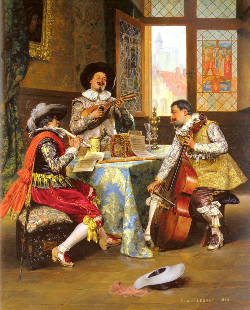 müzikal üçlü by Adolphe Alexandre Lesrel