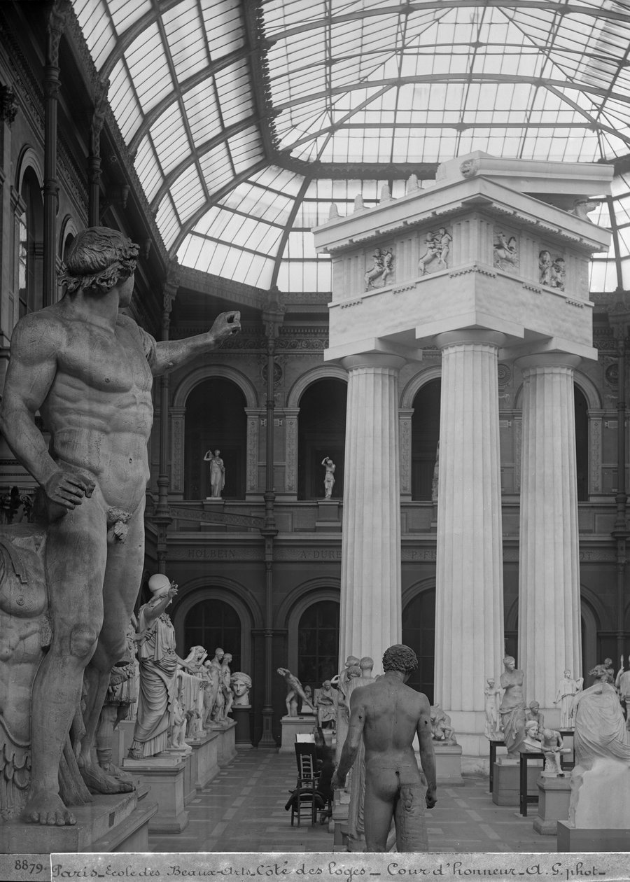 Ulusal Güzel Sanatlar Okulu, Palais des Etudes, cam avlu, c.1890-99 by Adolphe Giraudon